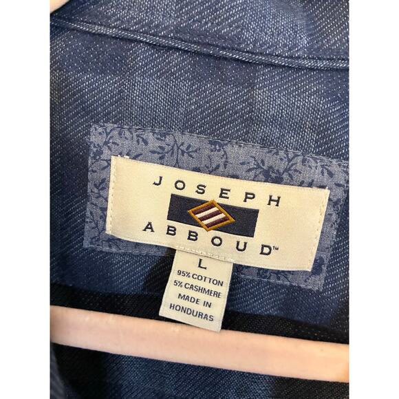 Joseph Abboud Cashmere Blend Plaid Button Down Shirt L Trucker Farmer Gorpcore - Picture 2 of 3